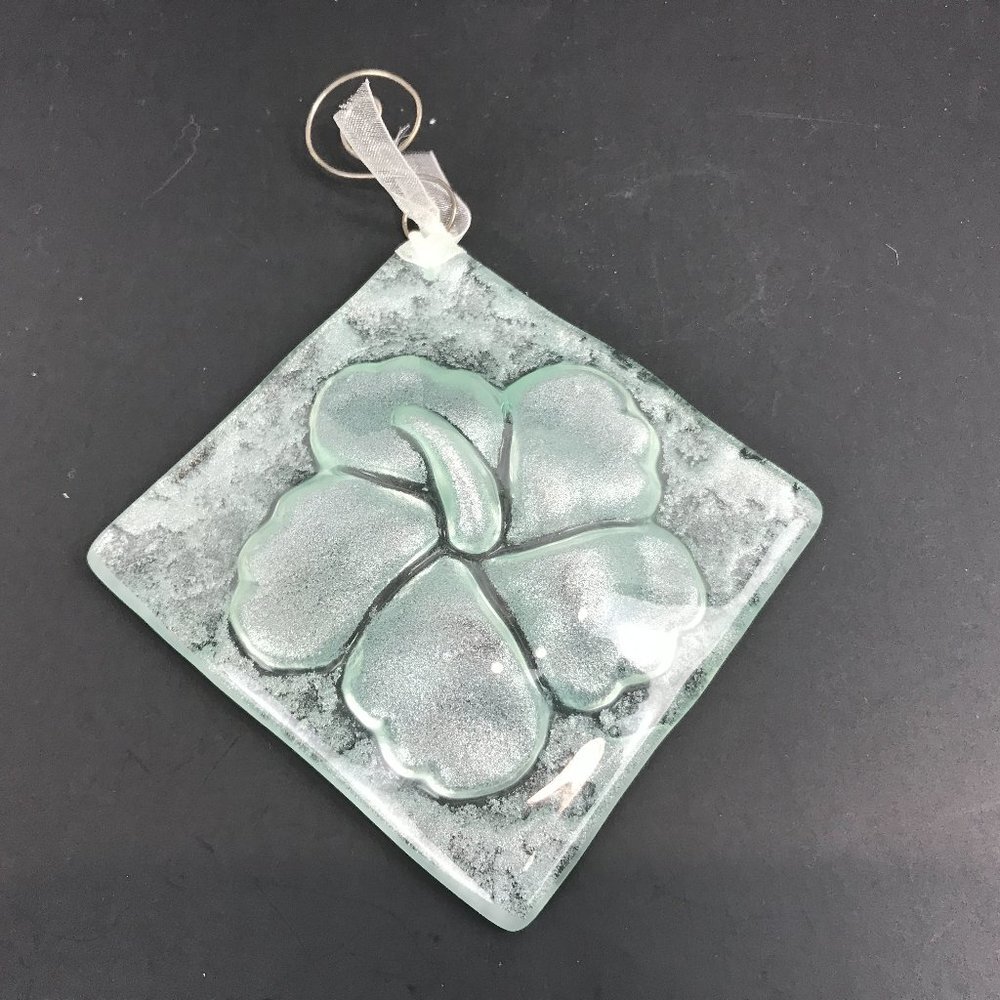 Recycled pale green glass sun catcher/ornament